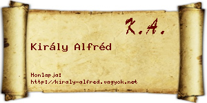 Király Alfréd névjegykártya