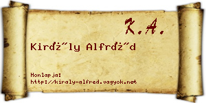 Király Alfréd névjegykártya