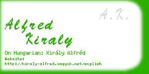 alfred kiraly business card