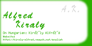 alfred kiraly business card